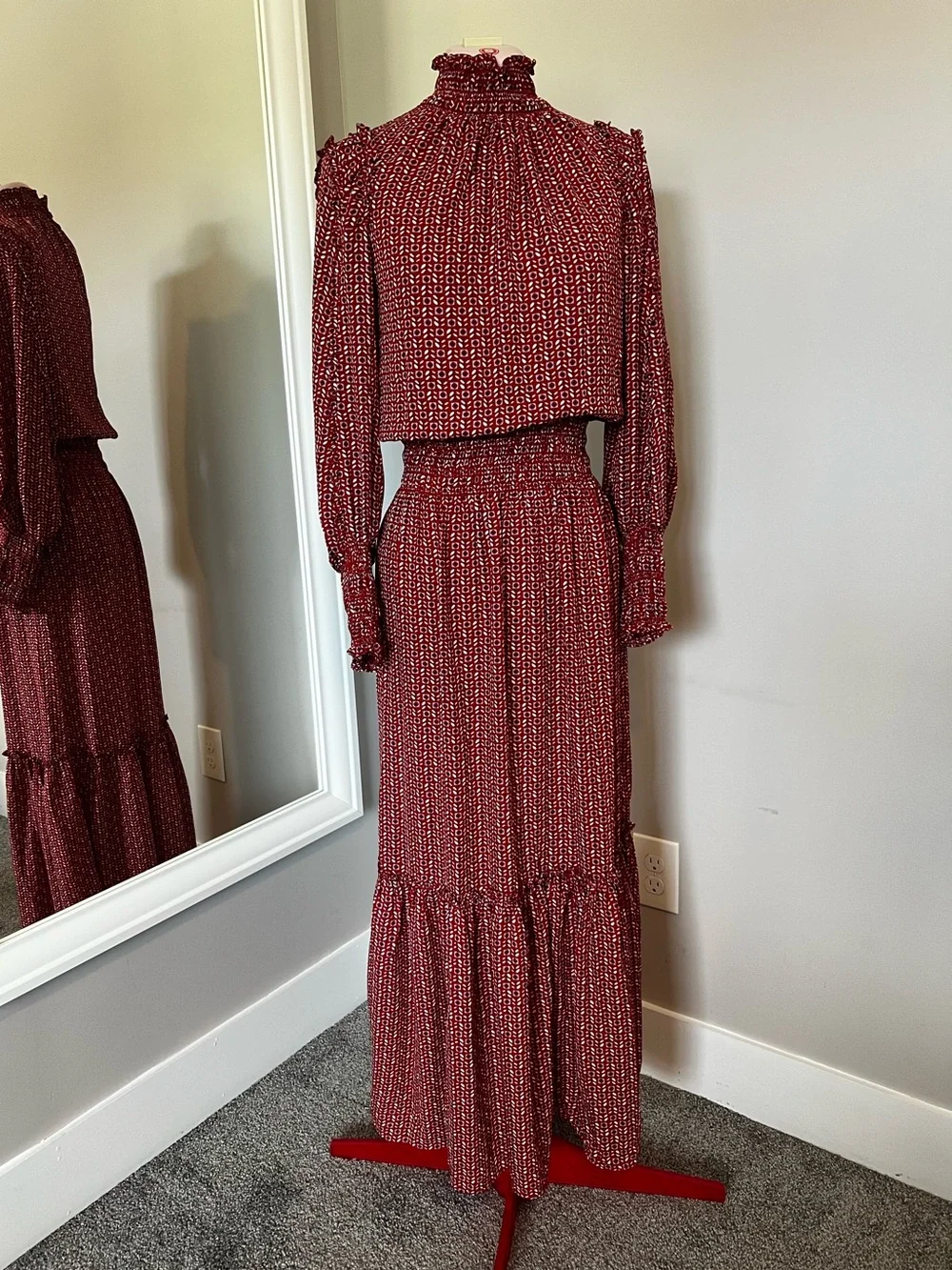 max studio red dress Max Studio Red V-Neck Maxi Dress